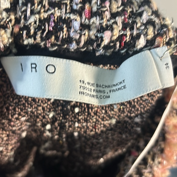 NWT IRO Paris tweed short sash high-waist, Vany frayed bouclé tweed. - Picture 9 of 12
